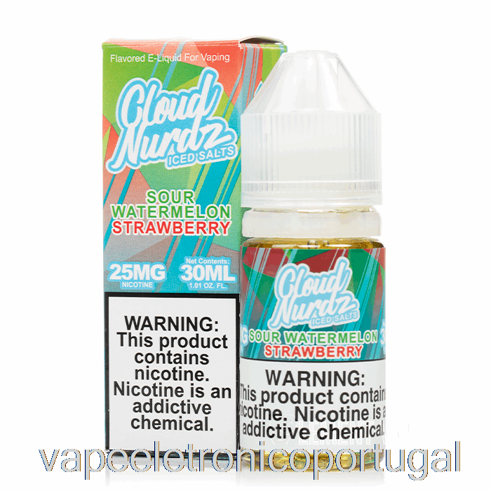 Vape Eletrônico Ice Sour Melancia Morango - Nuvem Nurdz Sais - 30ml 50mg